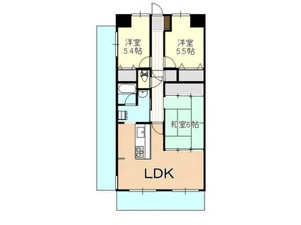 アルファステイツ原尾島(3LDK/10階)の間取り写真
