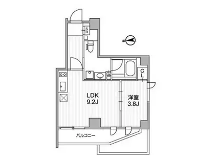 LIGHTHOUSE中馬込(1LDK/6階)の間取り写真