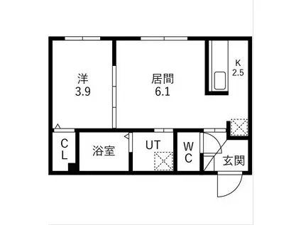 BLOSSOM福住(1LDK/1階)の間取り写真