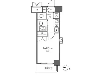 LASANTE広尾 ラサンテ広尾(1K/7階)の間取り写真