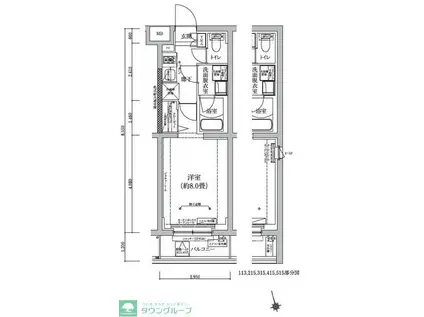 アイルグランデ川口(1K/2階)の間取り写真