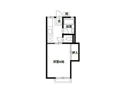 ヒルズ・フジサワ(1K/1階)の間取り写真