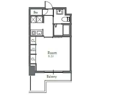 TOTSU RESIDENCE SHIBA(1K/9階)の間取り写真
