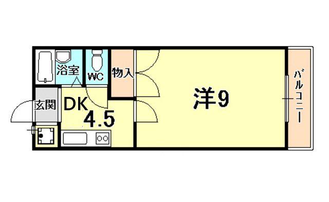 メゾン小百合園(1DK/2階)の間取り写真