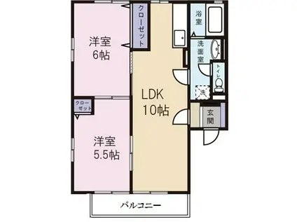 センチュリーレジデンスII(2LDK/2階)の間取り写真