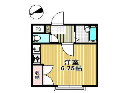 宮城野ASAビル(ワンルーム/3階)の間取り写真