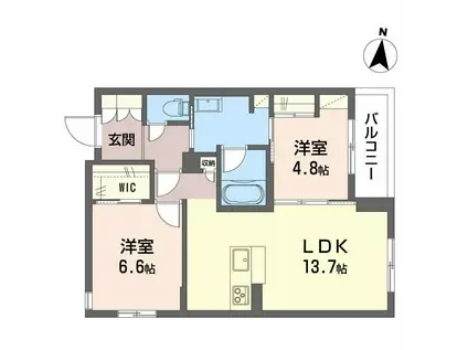 リオ・ブランコ(2LDK/2階)の間取り写真