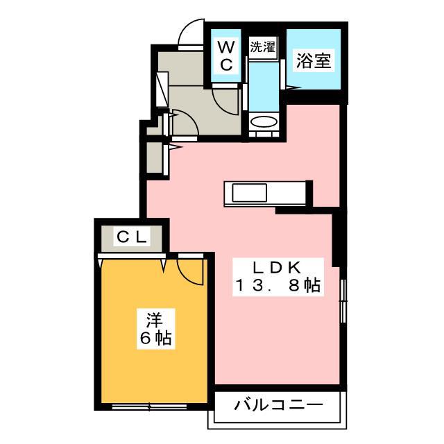 プラステートC(1LDK/1階)の間取り写真