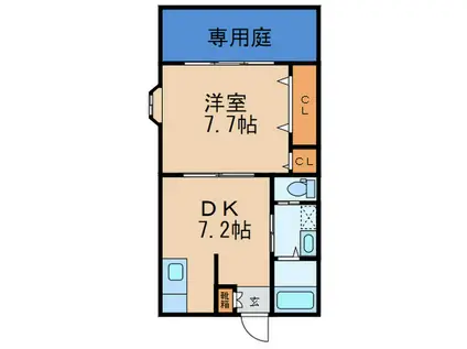 フラッツ千船(1DK/1階)の間取り写真
