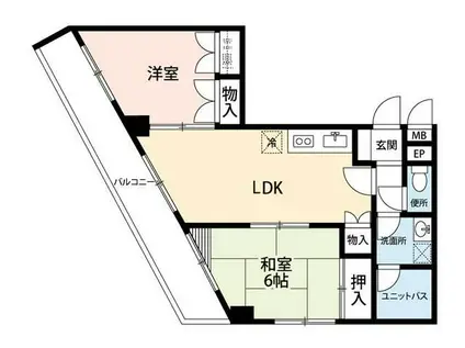 グレースヒルズ北本(2DK/3階)の間取り写真