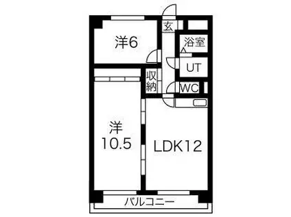 ミラベル元植田(2LDK/2階)の間取り写真