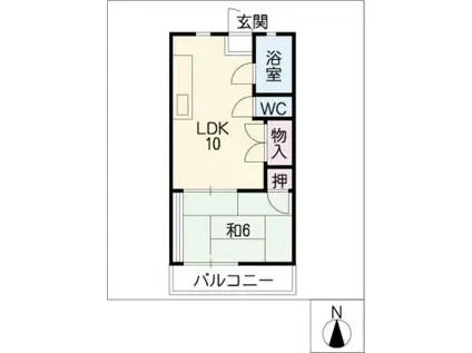 コーポ西波(1LDK/2階)の間取り写真