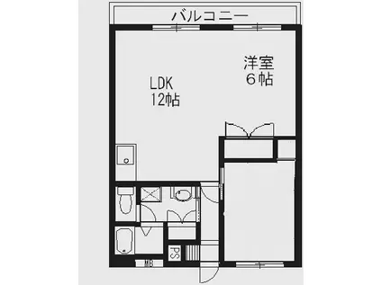 讃井ハイム(1LDK/4階)の間取り写真