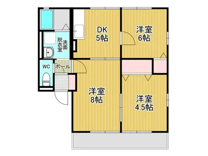 ハイムマロンフィールドII(3K/2階)の間取り写真