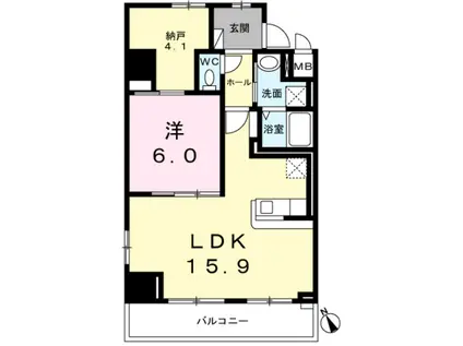 ウエストグローブ(1SLDK/2階)の間取り写真