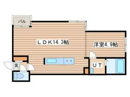 カーサベルデ琴似(1LDK/3階)の間取り写真