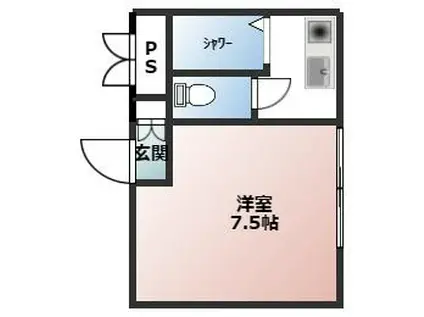 ポートハイム宮元町第一(ワンルーム/3階)の間取り写真