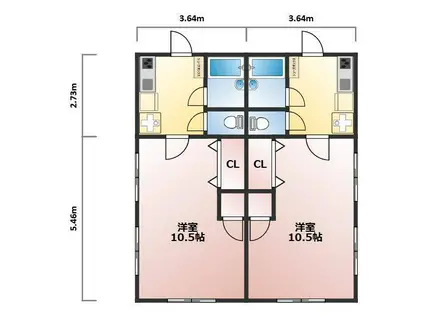ルミエール西所沢(1DK/2階)の間取り写真
