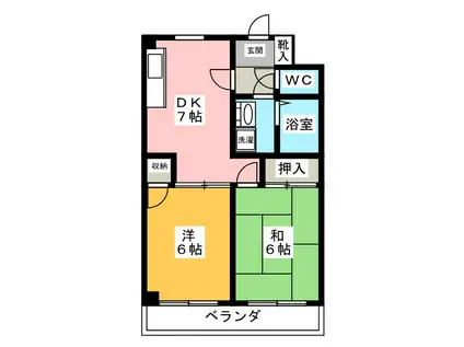 マリアージュ(2DK/4階)の間取り写真