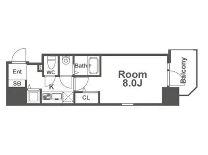 エスリード谷町四丁目(1K/11階)の間取り写真