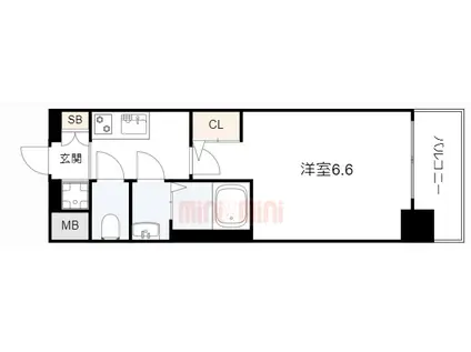 ソルテラスKOBE湊町(1K/7階)の間取り写真