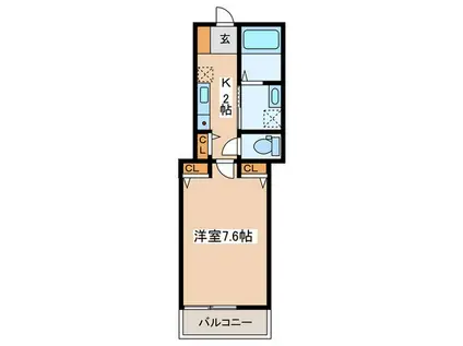 ルミエールいずみ中央(1K/1階)の間取り写真