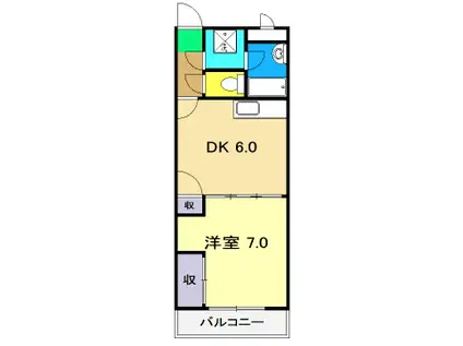 新井マンション(1DK/3階)の間取り写真