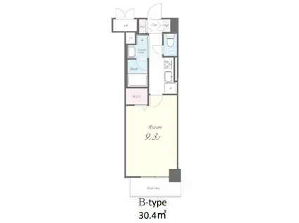 グランテージ富士美(1K/6階)の間取り写真