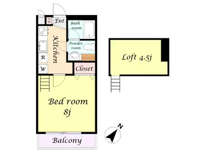 サンヴィアーレ坂本(1K/1階)の間取り写真