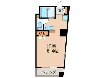 ドール新栄(ワンルーム/4階)の間取り写真