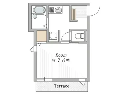 ベレ松が丘(1K/1階)の間取り写真