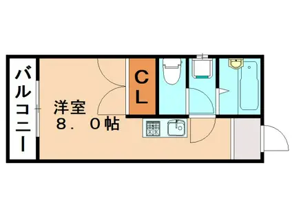 メゾン・ド・プロスⅢ(1K/4階)の間取り写真