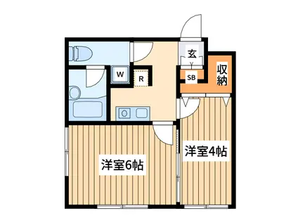 土筆荘(2K/2階)の間取り写真