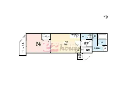 BENOIT NAKANO(1LDK/2階)の間取り写真