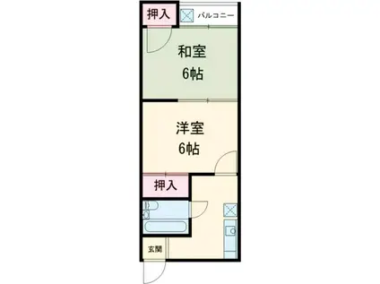 ディアコート(2K/1階)の間取り写真