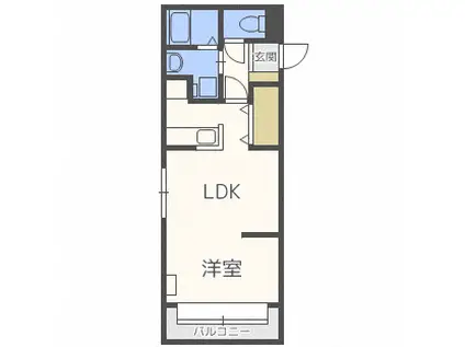 アルファコート平岸2条マンション(1LDK/4階)の間取り写真