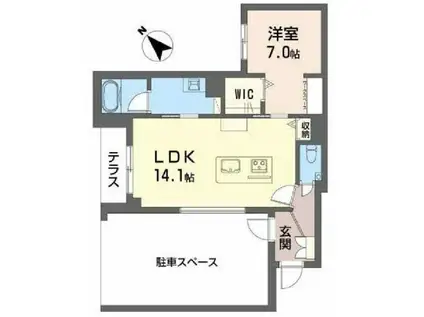 LUCA(1LDK/1階)の間取り写真