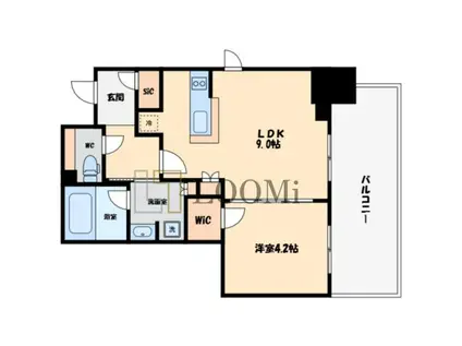 クレストコート靭公園 THE CLASS(1LDK/14階)の間取り写真