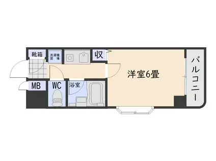 トーカンキャステール交通局前(1K/2階)の間取り写真