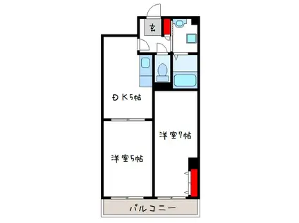 エスポールシバタ(2DK/3階)の間取り写真