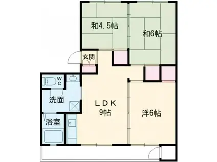 クローバー広畑才(3LDK/4階)の間取り写真