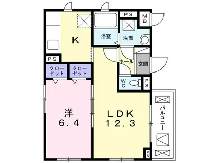 FELICE品川(1LDK/4階)の間取り写真