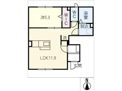 EINS HOF(1LDK/1階)の間取り写真