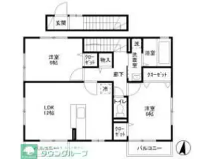 アンソレイユ(2LDK/2階)の間取り写真