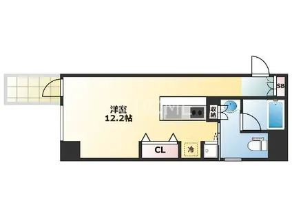 RIDGE北堀江(ワンルーム/6階)の間取り写真