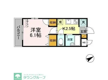 ラグーン舞浜(1K/3階)の間取り写真