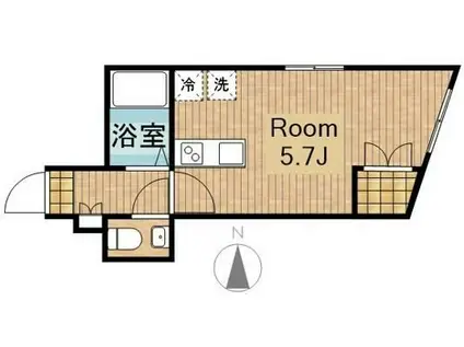 VILLE FRANCHE(ワンルーム/1階)の間取り写真