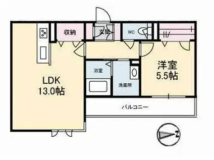 リーオグレイス(1LDK/3階)の間取り写真