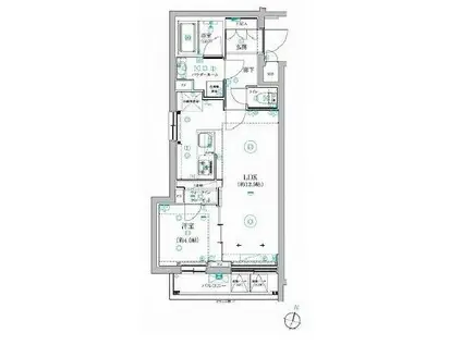 RELUXIA氷川台(1LDK/4階)の間取り写真