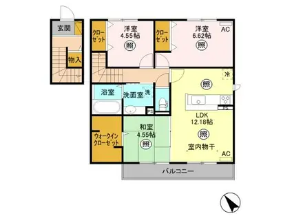 DAIWAPRINCESUNAGAB 山川町(3LDK/2階)の間取り写真